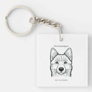 Norrbottenspets Portrait Keychain