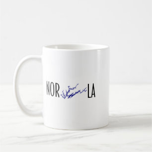 Norris Lake Tennessee Black Blue Shoreline Art Coffee Mug