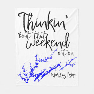 Norris Lake Tennessee Blue Weekend Shoreline Map Fleece Blanket