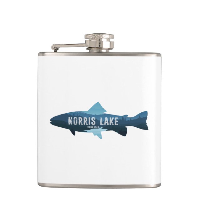 Norris Lake Tennessee Fish Hip Flask (Front)