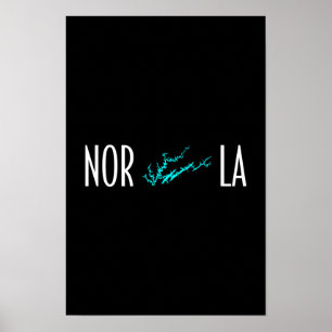 Norris Lake Tennessee Shoreline Map Typography Poster