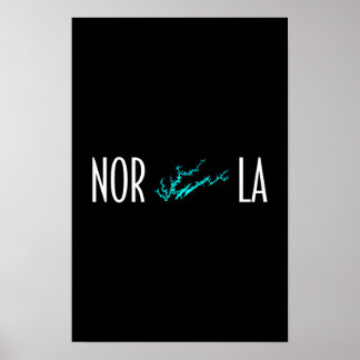 Norris Lake Tennessee Shoreline Map Typography Poster