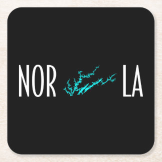 Norris Lake Tennessee Shoreline Map Typography Square Paper Coaster