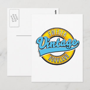 Norrland Sweden vintage style logo Postcard