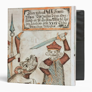 Norse god Tyr losing his hand to the bound wolf Binder