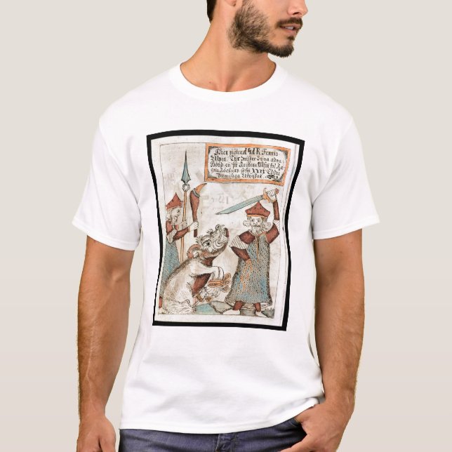 Norse god Tyr losing his hand to the bound wolf T-Shirt (Front)