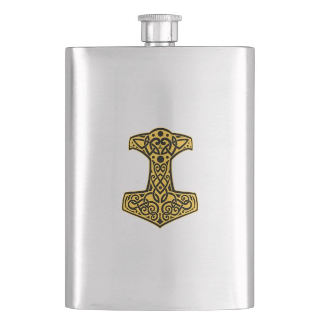 Norse Hammer Hip Flask (Front)