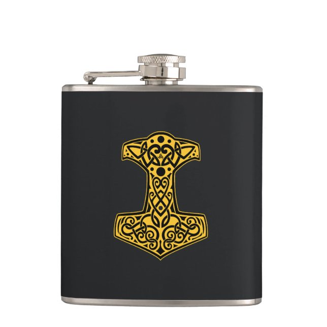 Norse Hammer Hip Flask (Front)