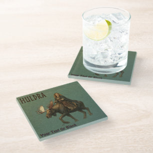 Norse Huldra Forest Woman Glass Coaster