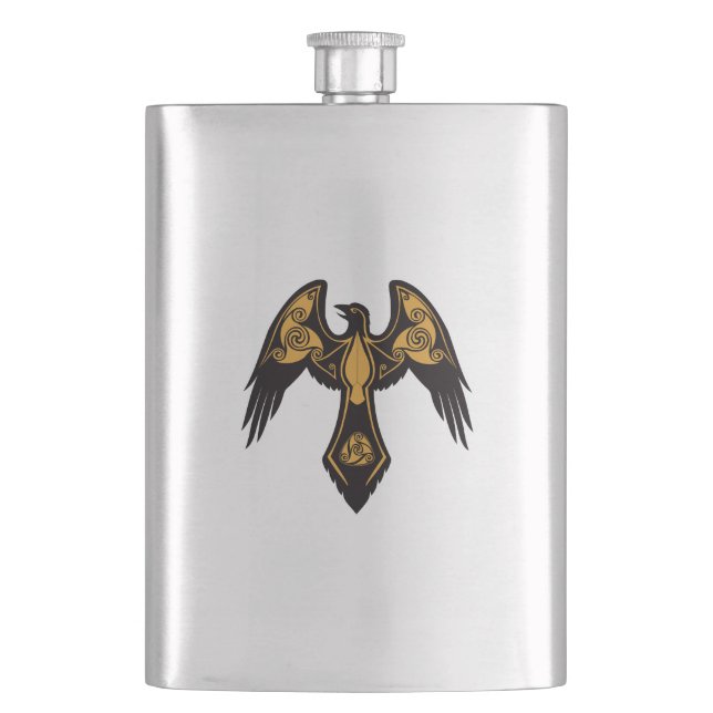 Norse Raven Flask (Front)