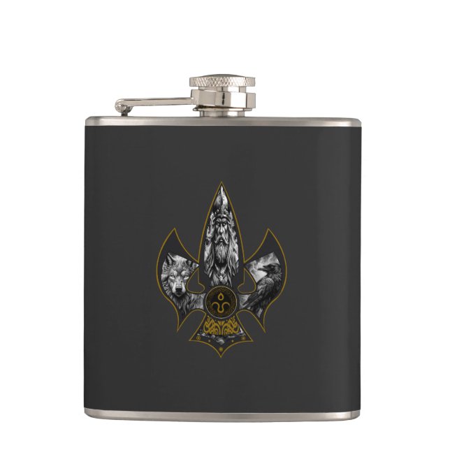 Norse Spear Hip Flask (Front)