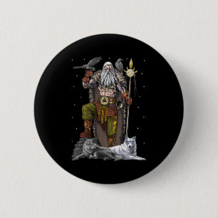 Norse Viking God Odin 2 Inch Round Button