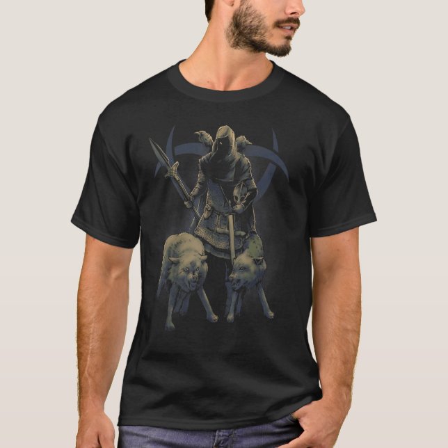 Norse Viking Mythology Odin Pagan Scandinavian T-Shirt (Front)
