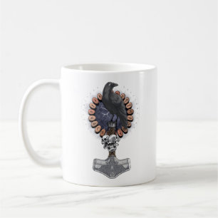 Norse Viking Raven Hammer Coffee Mug