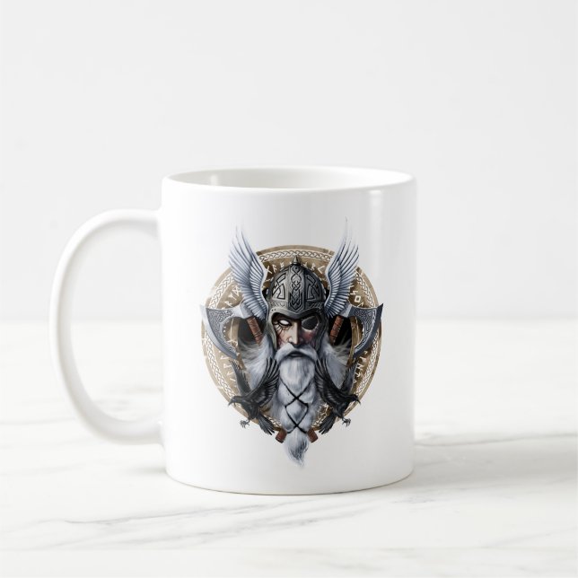 Norse Warrior God Odin Coffee Mug (Left)