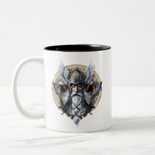 Norse Warrior God Odin Two-Tone Coffee Mug