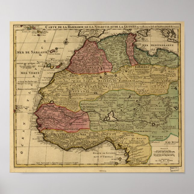 North Africa 1742 Antique Map Poster (Front)