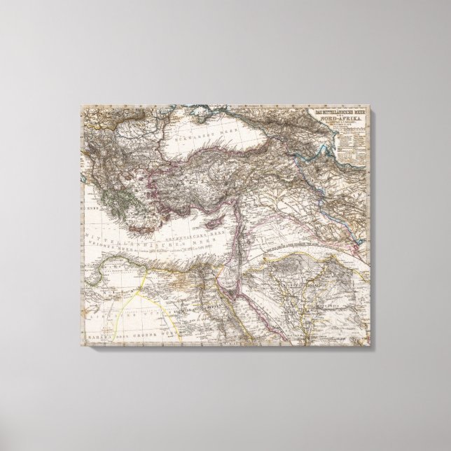 North Africa Map Canvas Print (Front)