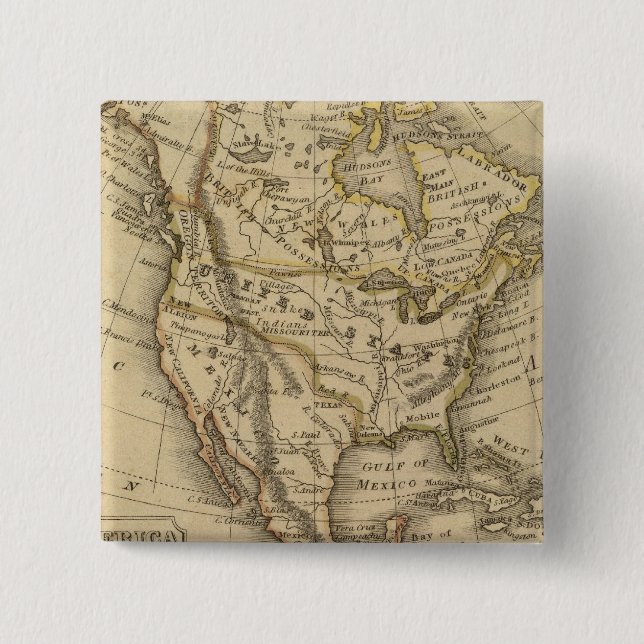 North America 10 2 Inch Square Button (Front)