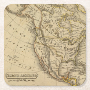 North America 10 Square Paper Coaster