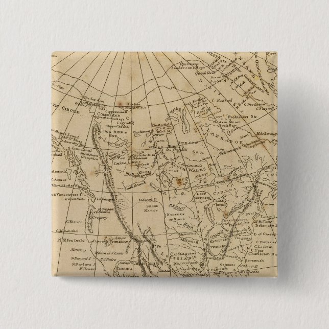 North America 15 2 Inch Square Button (Front)