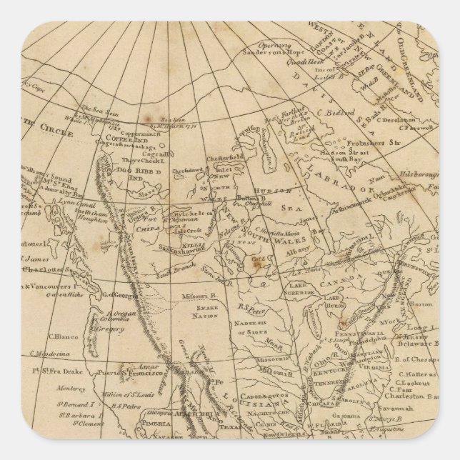 North America 15 Square Sticker (Front)