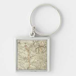 North America 1763 Boundaries inset map Keychain