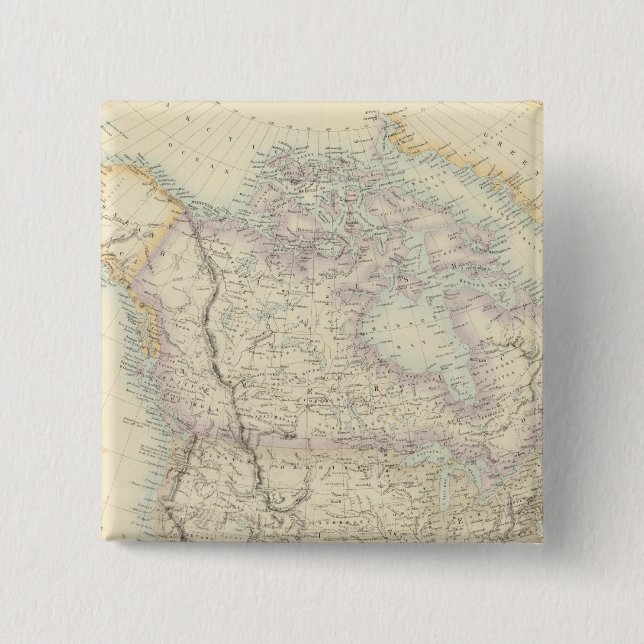 North America 2 Inch Square Button (Front)