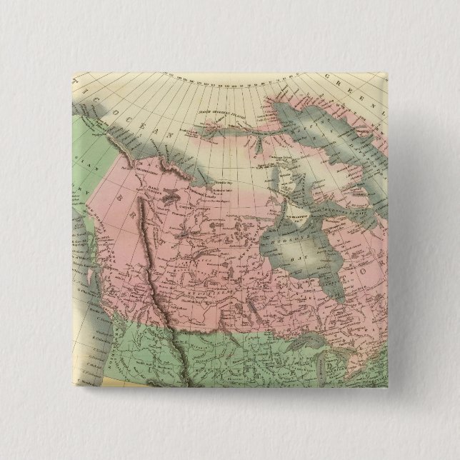 North America 2 Inch Square Button (Front)