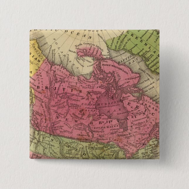 North America 36 2 Inch Square Button (Front)
