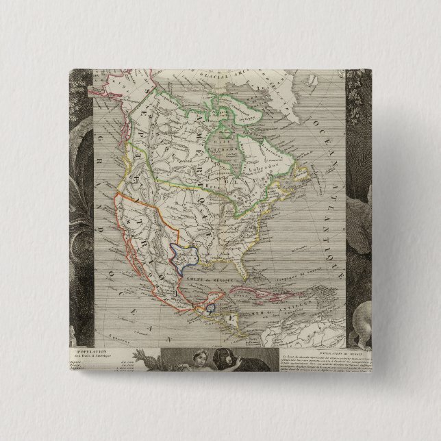 North America 39 2 Inch Square Button (Front)