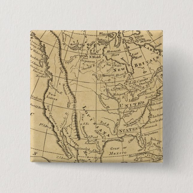 North America 44 2 Inch Square Button (Front)