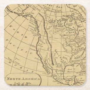 North America 44 Square Paper Coaster