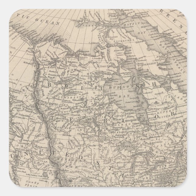 North America 4 Square Sticker (Front)