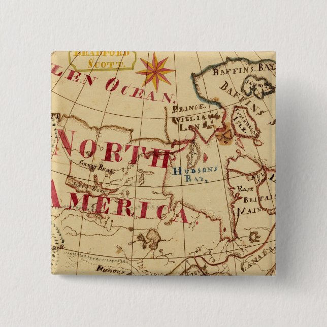 North America 8 2 Inch Square Button (Front)