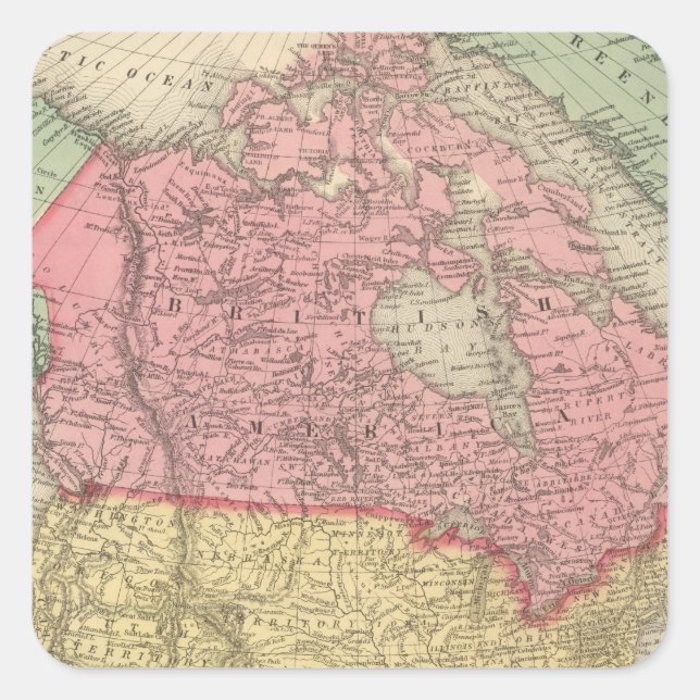 North America 8 Square Sticker (Front)