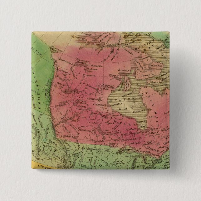 North America 9 2 Inch Square Button (Front)