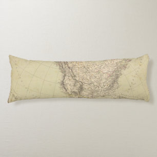 North America Atlas Map showing Indian tribes Body Pillow