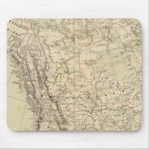 North America Atlas Map showing Indian tribes Mouse Pad