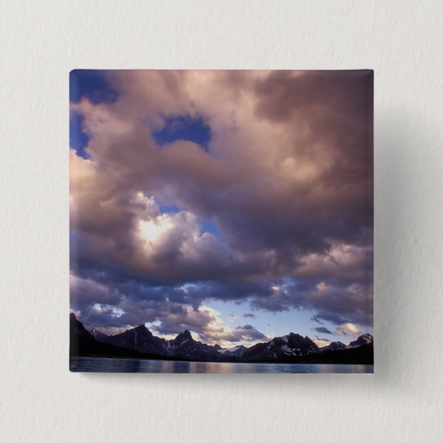 North America, Canada, Alberta, Jasper 5 2 Inch Square Button (Front)
