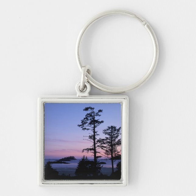 North America, Canada, Vancouver Island, trees Keychain (Front)
