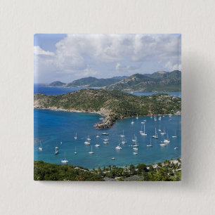 North America, Caribbean, Antigua. English 2 Inch Square Button