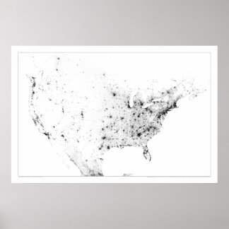 North America Census Dotmap Poster