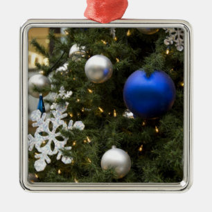North America. Christmas decorations on tree.