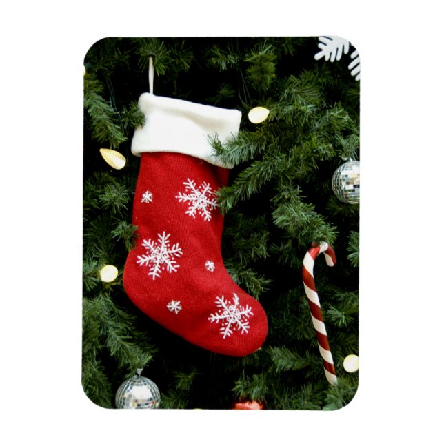 North America. Christmas decorations on tree. 3 Magnet (Vertical)