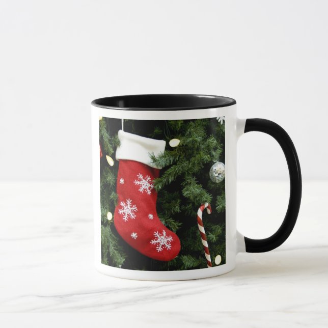 North America. Christmas decorations on tree. 3 Mug (Right)