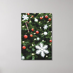 North America. Christmas decorations on tree. 4 Canvas Print