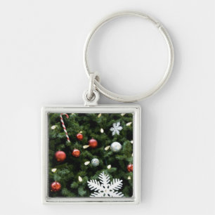 North America. Christmas decorations on tree. 4 Keychain