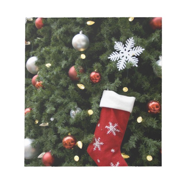North America. Christmas decorations on tree. 5 Notepad (Front)