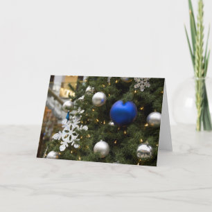 North America. Christmas decorations on tree. Holiday Card
